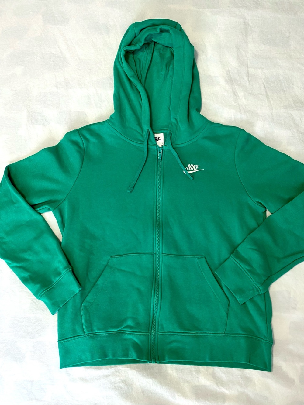 Nike Women's Green Full-Zip Hooded Jacket